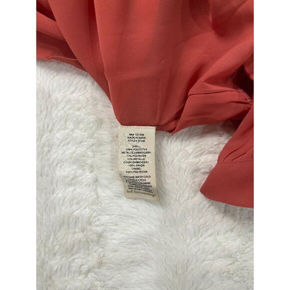 Soft Surroundings Sunrise Canyon Bella Top Petite XL PXL New Embroidered Orange - Picture 5 of 5